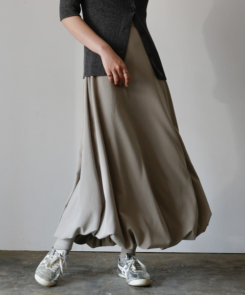 select MOCA（セレクトモカ）の「バルーンスカート（スカート・レディース・ブラック/アイボリー/グレイッシュベージュ・FREE）」の3枚目の写真