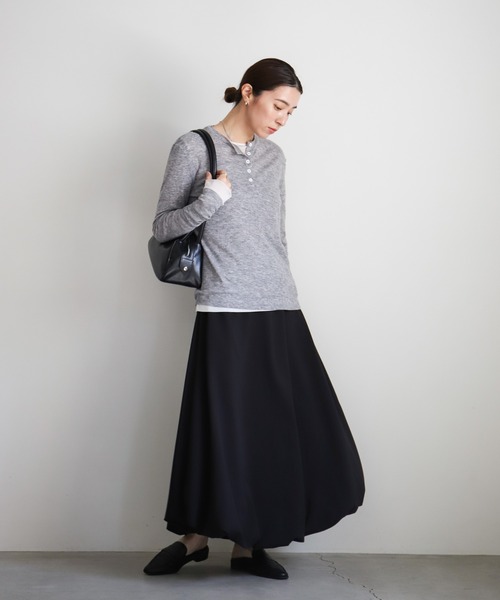select MOCA（セレクトモカ）の「バルーンスカート（スカート・レディース・ブラック/アイボリー/グレイッシュベージュ・FREE）」の6枚目の写真