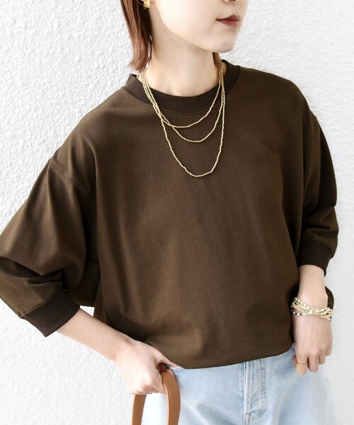 SHIPS(シップス)の「〈洗濯機可能〉DEPEND ドルマン カット プルオーバー(Tシャツ/カットソー・レディース・ホワイト/ピンク/ネイビー/ブラウン/ブラック・ONE SIZE)」の3枚目の写真