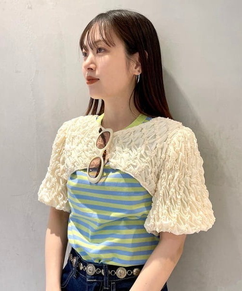 タグ付き　ミヤオ　レイビームス別注　ボレロ　ブラウス　トップス　バルーンスリーブ セール】バルーン スリーブ ボレロ（カーディガン/ボレロ）｜Ray