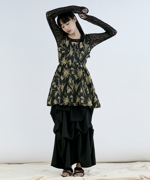 Bb様　アシンメトリータックスカート&ペプラムジレ　セット Assorted Tuck ボリュームタックスカート/setup対応（スカート