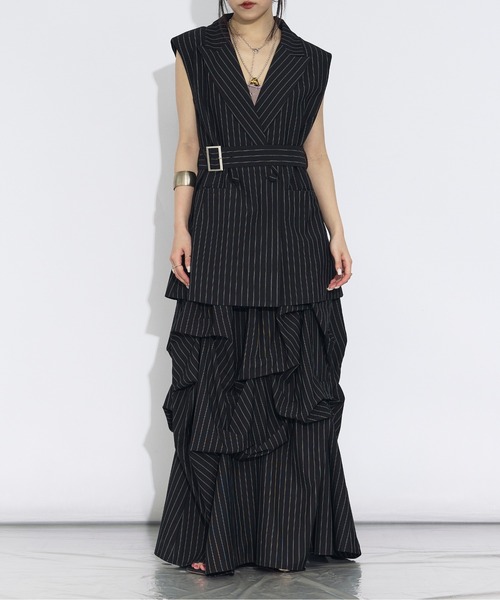 Assorted Tuck ボリュームタックスカート/setup対応（スカート