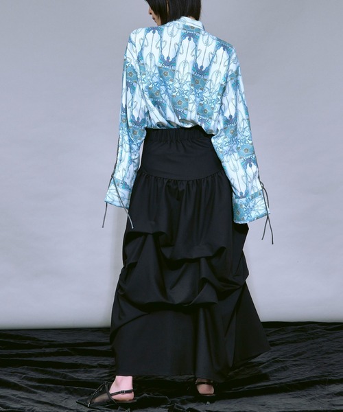 Ezick(エジック)の「Assorted Tuck ボリュームタックスカート/setup対応(スカート・レディース・グレー/ブラック/ブラック系その他/オフホワイト・FREE)」の10枚目の写真