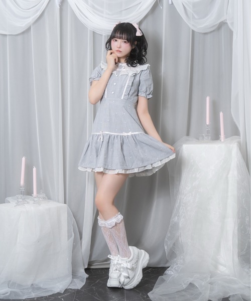 Honey Cinnamon（ハニーシナモン）の「ハートドット刺繍チェック