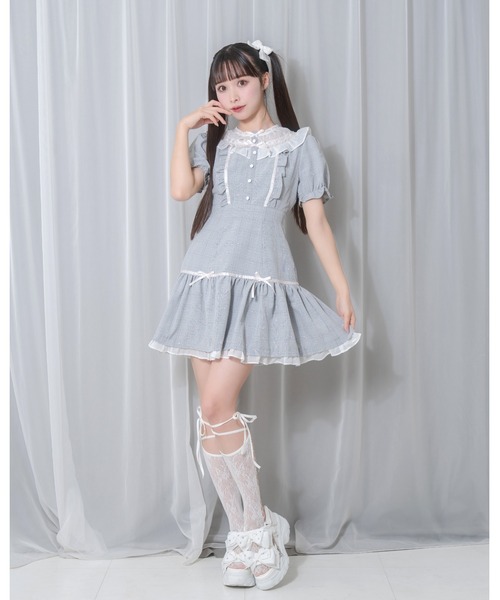 ♡Secret Honey ハートドットクロスワンピース （黒）♡ 楽天市場】☆サイドハートバックルフリルヨークワンピース7/3 18