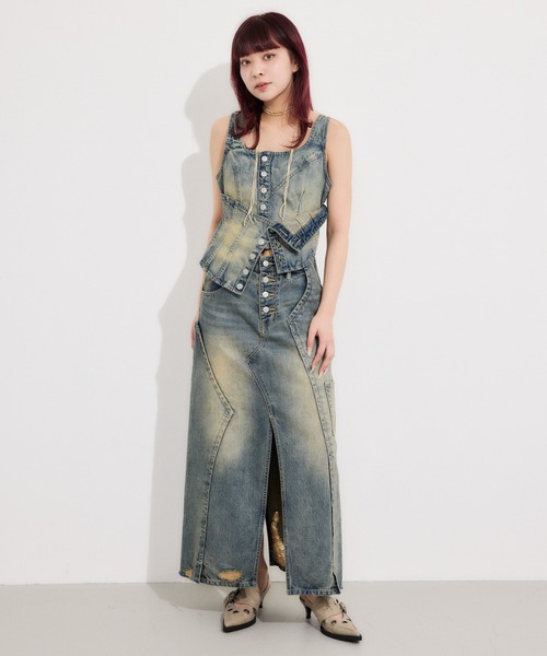 セール】【限定展開】LAYERED CORSET DENIM BUSTIER-C