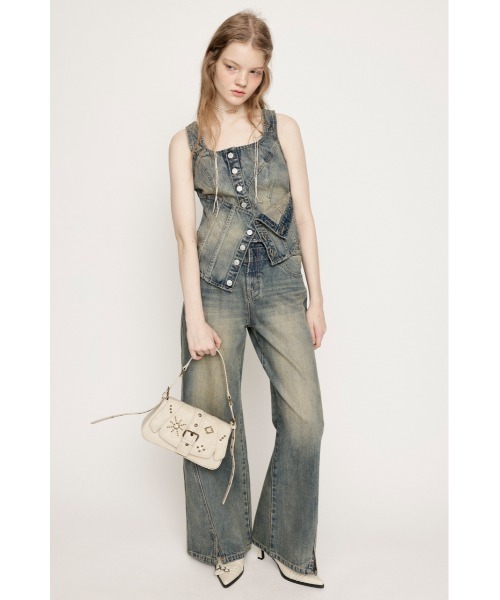 SLY（スライ）の「【限定展開】LAYERED CORSET DENIM BUSTIER-C レイヤード コルセット デニム ビスチェ シー（キャミソール・レディース・ブルー・FREE）」の12枚目の写真