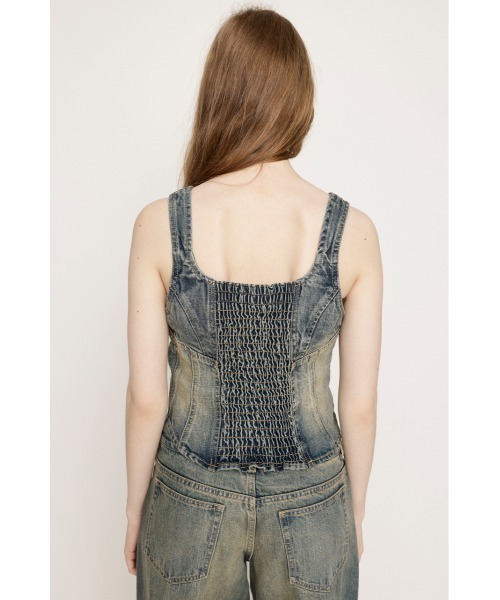キャミソール 「2025AW」STUDS DENIM BUSTIER-B スタッズ デニム ビスチェ ビー 秋服 2025AW】STUDS DENIM BUSTIER-E スタッズ デニム ビスチェ イー