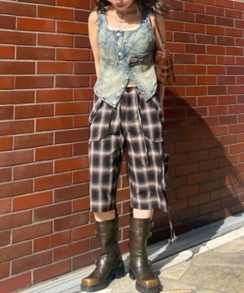 キャミソール 「限定展開」LAYERED CORSET DENIM BUSTIER-C レイヤード コルセット デニム ビスチェ シー セール】【限定展開】LAYERED CORSET DENIM BUSTIER-C