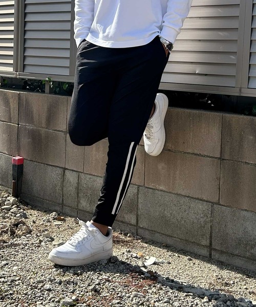 SKKONE（スコーネ）の「【Nylaus】速乾 ストレッチ イージージョガーパンツ ストレッチパンツ ロングパンツ サイドライン（その他パンツ・メンズ・杢グレー/ネイビー/ブラック/チャコール・LL/L/M）」の6枚目の写真
