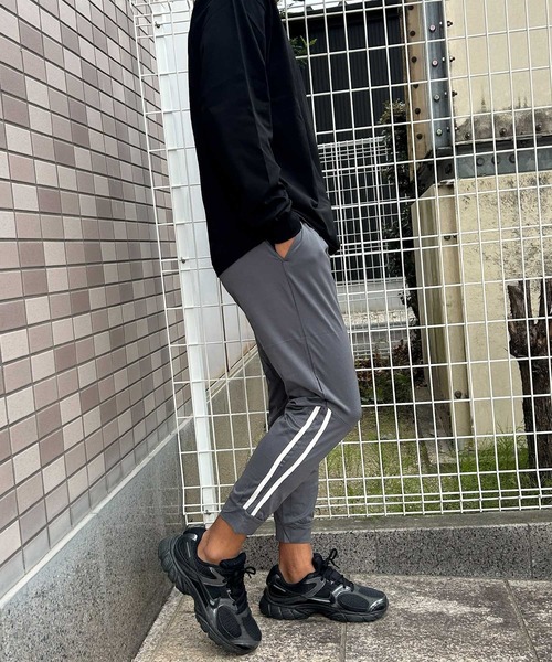 SKKONE（スコーネ）の「【Nylaus】速乾 ストレッチ イージージョガーパンツ ストレッチパンツ ロングパンツ サイドライン（その他パンツ・メンズ・杢グレー/ネイビー/ブラック/チャコール・LL/L/M）」の17枚目の写真