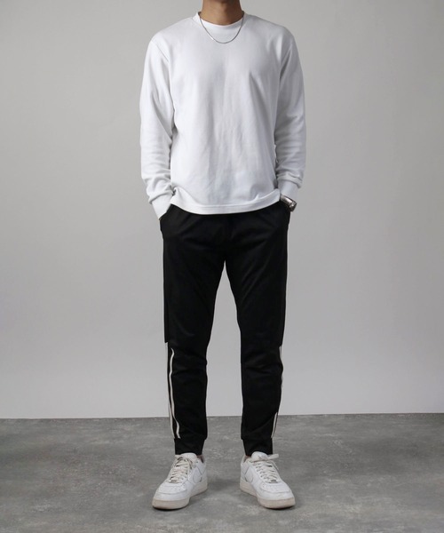 SKKONE(スコーネ)の「【Nylaus】速乾 ストレッチ イージージョガーパンツ ストレッチパンツ ロングパンツ サイドライン(その他パンツ・メンズ・杢グレー/ネイビー/ブラック/チャコール・LL/L/M)」の12枚目の写真