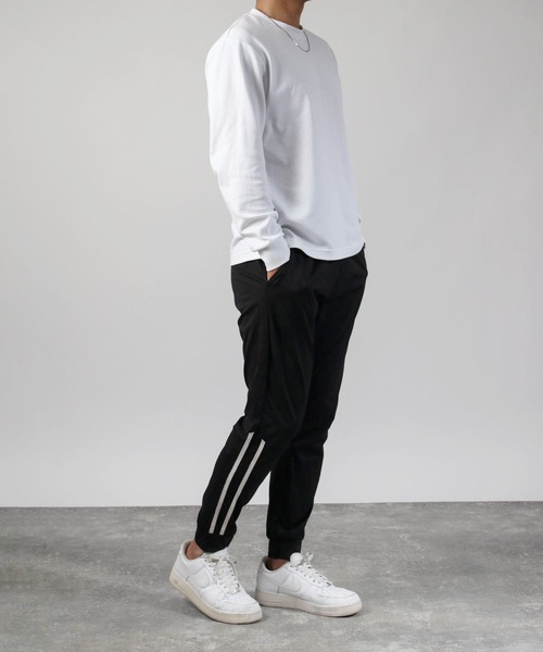 SKKONE(スコーネ)の「【Nylaus】速乾 ストレッチ イージージョガーパンツ ストレッチパンツ ロングパンツ サイドライン(その他パンツ・メンズ・杢グレー/ネイビー/ブラック/チャコール・LL/L/M)」の13枚目の写真