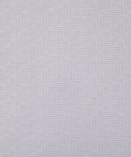 HIDEAWAYS NICOLE(ハイダウェイニコル)の「幾何学柄ジャカードクルーネック半袖プルオーバー(Tシャツ/カットソー・メンズ・シルバーグレー/ブラック/ネイビー/ラベンダー/オフホワイト・MEDIUM/LARGE/X-LARGE)」の7枚目の写真