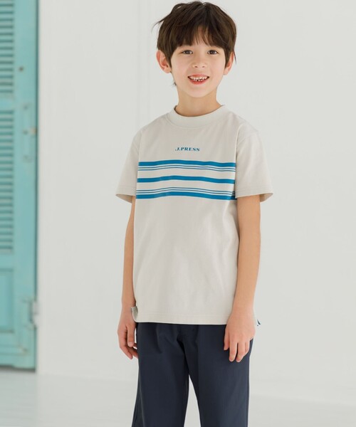 140-170cm】ボーダープリント Tシャツ（Tシャツ/カットソー