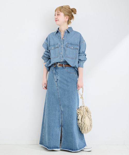 B.C STOCK(ベーセーストック)の「《追加》DU JOUR/デュ ジュール RODEO JEAN SKIRT(デニムスカート・レディース・ブルー系その他・38/36)」の3枚目の写真