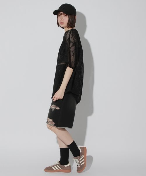 Anui（アニュイ）の「【UNISEX/2サイズ展開】カットハーフデニム（その他パンツ・レディース・ブラック/ブルー・MEDIUM/SMALL）」の7枚目の写真