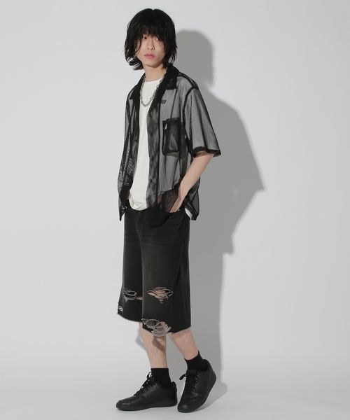 Anui（アニュイ）の「【UNISEX/2サイズ展開】カットハーフデニム（その他パンツ・レディース・ブラック/ブルー・MEDIUM/SMALL）」の9枚目の写真