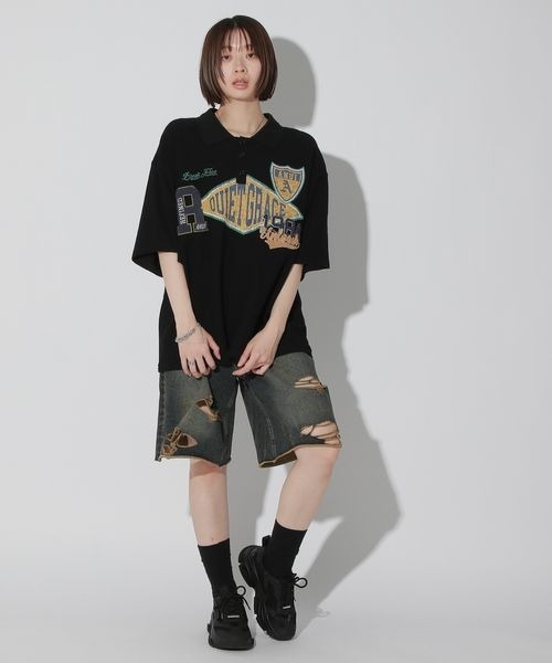 Anui（アニュイ）の「【UNISEX/2サイズ展開】カットハーフデニム（その他パンツ・レディース・ブラック/ブルー・MEDIUM/SMALL）」の16枚目の写真