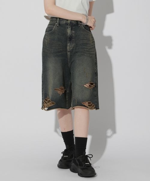 Anui（アニュイ）の「【UNISEX/2サイズ展開】カットハーフデニム（その他パンツ・レディース・ブラック/ブルー・MEDIUM/SMALL）」の19枚目の写真