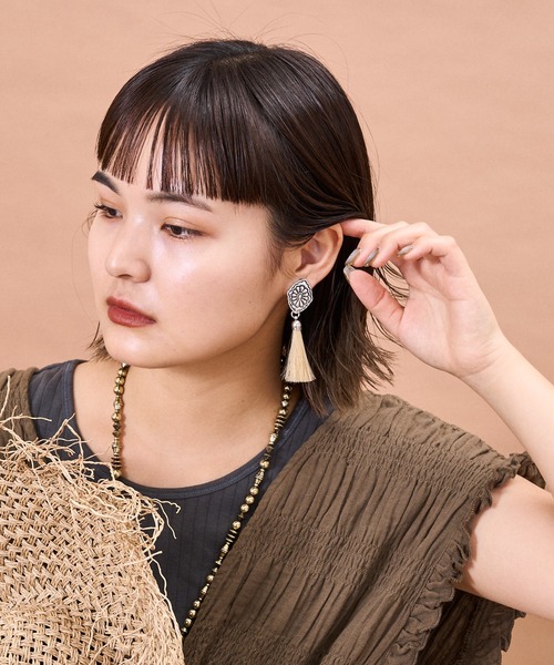 CIAOPANIC TYPY（チャオパニックティピー）の「【yuccA】アソート柄コンチョイヤリング（イヤリング・レディース・ベージュ/ベージュ系その他/ブラック系その他/ブラック・ONE SIZE）」の22枚目の写真