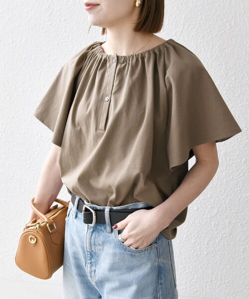 SHIPS any:〈UVカット/接触冷感/吸水速乾/洗濯機可能〉USAコットン フレア TEE SHIPS any tシャツ any:「UVカット/接触冷感/吸水速乾/洗濯機