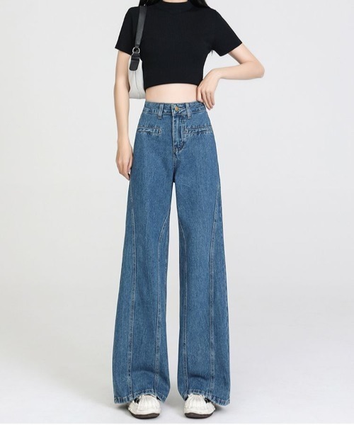 FAVORITO(ファヴォリート)の「リボンタイデニムパンツ(デニムパンツ・レディース・ブルー/ブラック/ホワイト/インディゴブルー・XL/L/M/S)」の5枚目の写真