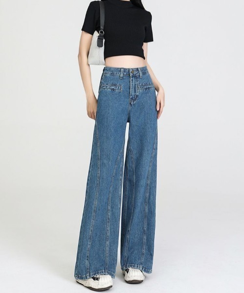 FAVORITO(ファヴォリート)の「リボンタイデニムパンツ(デニムパンツ・レディース・ブルー/ブラック/ホワイト/インディゴブルー・XL/L/M/S)」の7枚目の写真