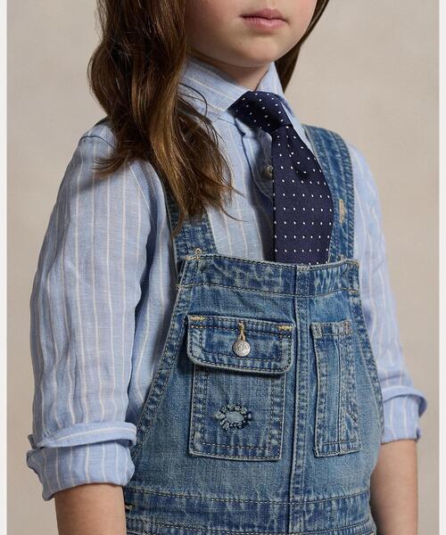 POLO RALPH LAUREN CHILDRENSWEAR（ポロ ラルフ ローレン チルドレンズウェア）の「パッチワーク デニム オーバーオール（サロペット/オーバーオール・キッズ・ブルー・3/4/6）」の4枚目の写真