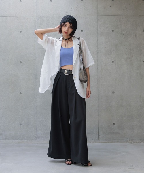 PAGEBOY（ページボーイ）の「【半袖】シアージャケット（テーラードジャケット・レディース・ブラック/イエロー/ホワイト・FREE）」の22枚目の写真