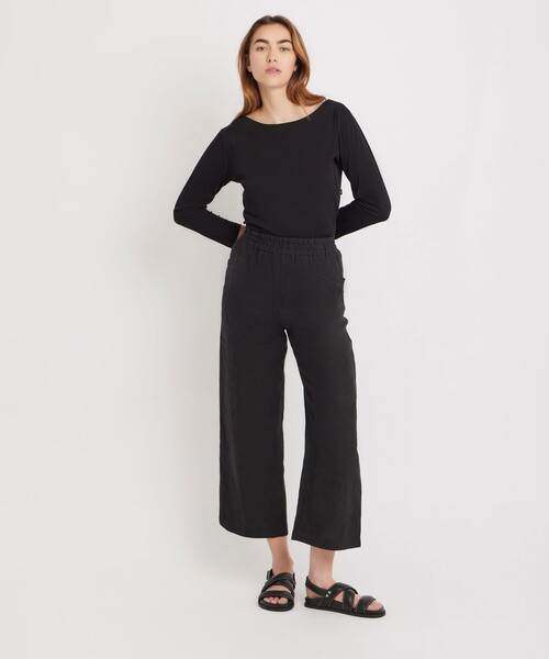 agnes b.（アニエスベー）の「リネン ロング ワイドパンツ "New Moulin"（その他パンツ・レディース・ブラック・3/1/2）」の6枚目の写真