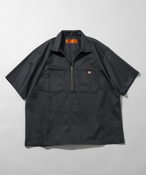 RED KAP(レッドキャップ)の「RED KAP/レッドキャップ 別注 リラックスフィット ハーフジップ ワンポイントロゴ ソリッド半袖ツイルワークシャツ/SP H/Z SS SHIRT(シャツ/ブラウス・メンズ・ベージュ/チャコールグレー/ブラック・LARGE/MEDIUM)」の18枚目の写真