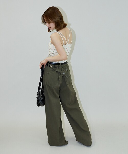 PUBLUX（パブリュクス）の「JEMORGAN/ジェーイーモーガン 花柄 ワッフル カップ付き キャミソール　限定展開（キャミソール・レディース・ブルー/サックスブルー/ピンク/パープル・ﾌﾘ-）」の19枚目の写真