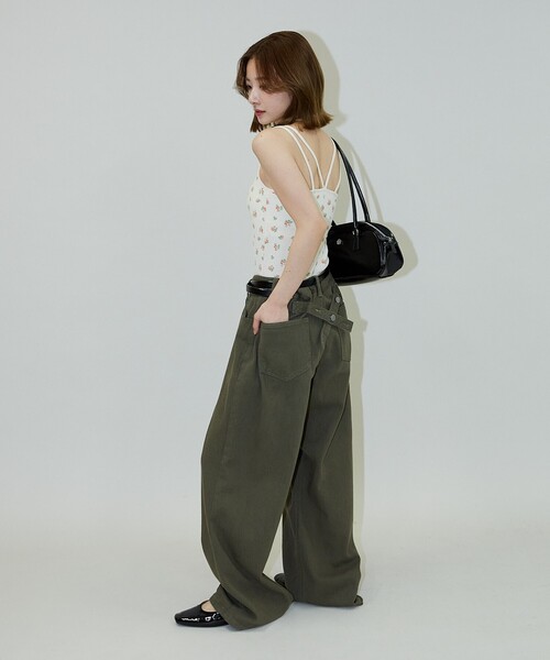 PUBLUX（パブリュクス）の「JEMORGAN/ジェーイーモーガン 花柄 ワッフル カップ付き キャミソール　限定展開（キャミソール・レディース・ブルー/サックスブルー/ピンク/パープル・ﾌﾘ-）」の21枚目の写真