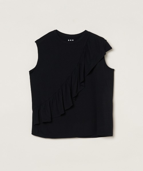 three dots（スリードッツ）の「トラベルライン ラッフルタンク（タンクトップ・レディース・ブラック/ネイビー・SMALL/MEDIUM）」の19枚目の写真