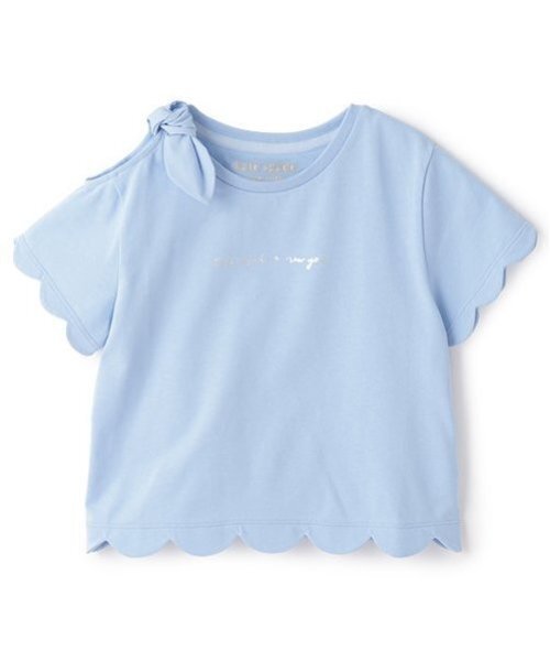 kate spade new york kids(ケイトスペードニューヨーク)の「トドラー スカラップTシャツ(Tシャツ/カットソー・キッズ・サックスブルー/ブラック・120cm/130cm/110cm)」の1枚目の写真