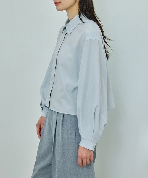 ROPE'（ロペ）の「【WEB・一部店舗限定】ライトタンブラークロップドシャツ/洗える（シャツ/ブラウス・レディース・ピンク/ホワイト/サックスブルー・FREE）」の14枚目の写真