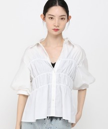 3.3 Field Trip／バルーンスリーブシャーリングブラウス(5分袖)