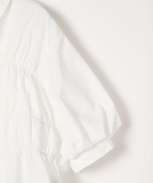 3.3 Field Trip （3.3フィールドトリップ）の「3.3 Field Trip／バルーンスリーブシャーリングブラウス(5分袖)（シャツ/ブラウス・レディース・サックスブルー/オフホワイト/ライトイエロー/アクア・FREE）」の5枚目の写真