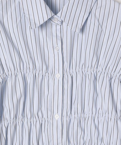 3.3 Field Trip （3.3フィールドトリップ）の「3.3 Field Trip／バルーンスリーブシャーリングブラウス(5分袖)（シャツ/ブラウス・レディース・サックスブルー/オフホワイト/ライトイエロー/アクア・FREE）」の9枚目の写真