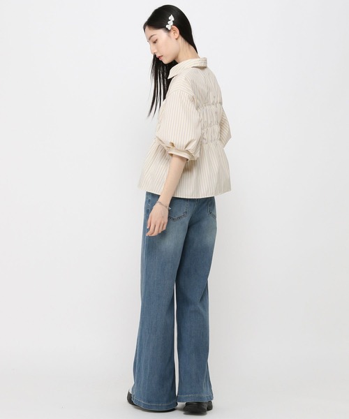 3.3 Field Trip （3.3フィールドトリップ）の「3.3 Field Trip／バルーンスリーブシャーリングブラウス(5分袖)（シャツ/ブラウス・レディース・サックスブルー/オフホワイト/ライトイエロー/アクア・FREE）」の16枚目の写真