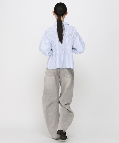 3.3 Field Trip （3.3フィールドトリップ）の「3.3 Field Trip／バルーンスリーブシャーリングブラウス(5分袖)（シャツ/ブラウス・レディース・サックスブルー/オフホワイト/ライトイエロー/アクア・FREE）」の22枚目の写真