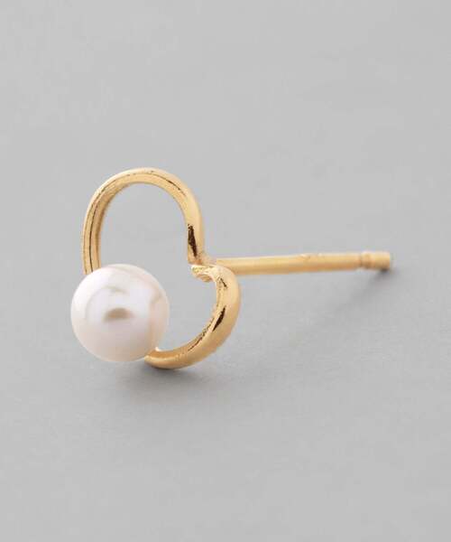 ANEMONE（アネモネ）の「淡水パール×ハートピアス[K10]（ピアス（両耳用）・レディース・ホワイト系その他2・FREE）」の2枚目の写真