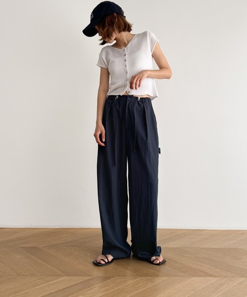 CANAL JEAN（キャナルジーン）の「El mar　ナイロンタックドロストパンツ（その他パンツ・レディース・ネイビー・ONE SIZE）」の4枚目の写真