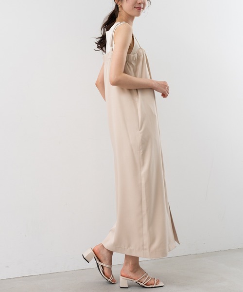 ANNA LUNA(アンナルナ)の「【ANNA LUNA】 シンプル に華やぐ パール付き ジップ キャミワンピース(ワンピース・レディース・ブラック/ベージュ・LARGE/MEDIUM)」の15枚目の写真