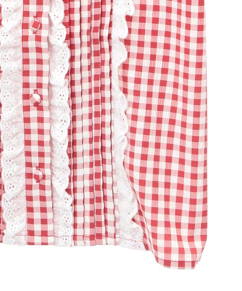 Areeam（アリーム）の「ハーフスリーブチェックレースタックブラウス（シャツ/ブラウス・レディース・レッド/ベージュ・FREE）」の21枚目の写真