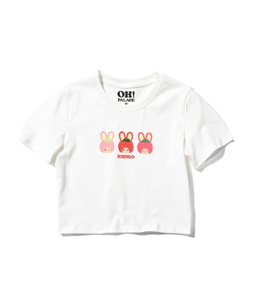 HOMEGAME(ホームゲーム)の「オーパレス【OH!PALACE】- キューピーTシャツ【ICHIGO 03 CROPPED TEE】(Tシャツ/カットソー・レディース・ホワイト・LARGE/MEDIUM/SMALL)」の1枚目の写真