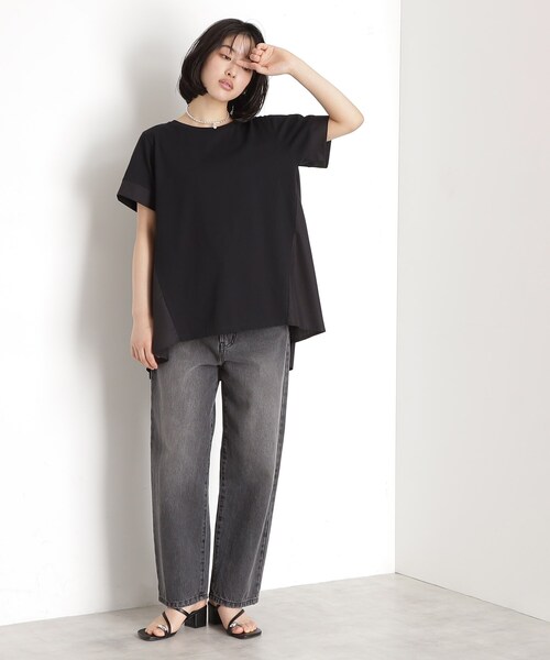 THE SHOP TK (ザ ショップ ティーケー )の「切替バックギャザーチュニック【洗濯機OK/接触冷感/UV】(チュニック・レディース・スミクロ/ブラック/オフホワイト・12/13)」の18枚目の写真
