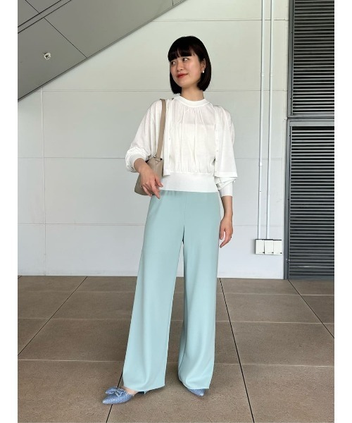 ESTNATION(エストネーション)の「ESTNATION / トリアセ バイヤス イージーパンツ(その他パンツ・レディース・ライトグリーン/アイボリー/ブラック・36)」の8枚目の写真