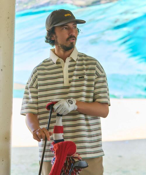 URBAN RESEARCH Sonny Label(アーバンリサーチサニーレーベル)の「OOPS接触冷感ボーダーポロシャツ(Tシャツ/カットソー・メンズ・カーキ/オフホワイト・MEDIUM/LARGE/X-LARGE)」の2枚目の写真